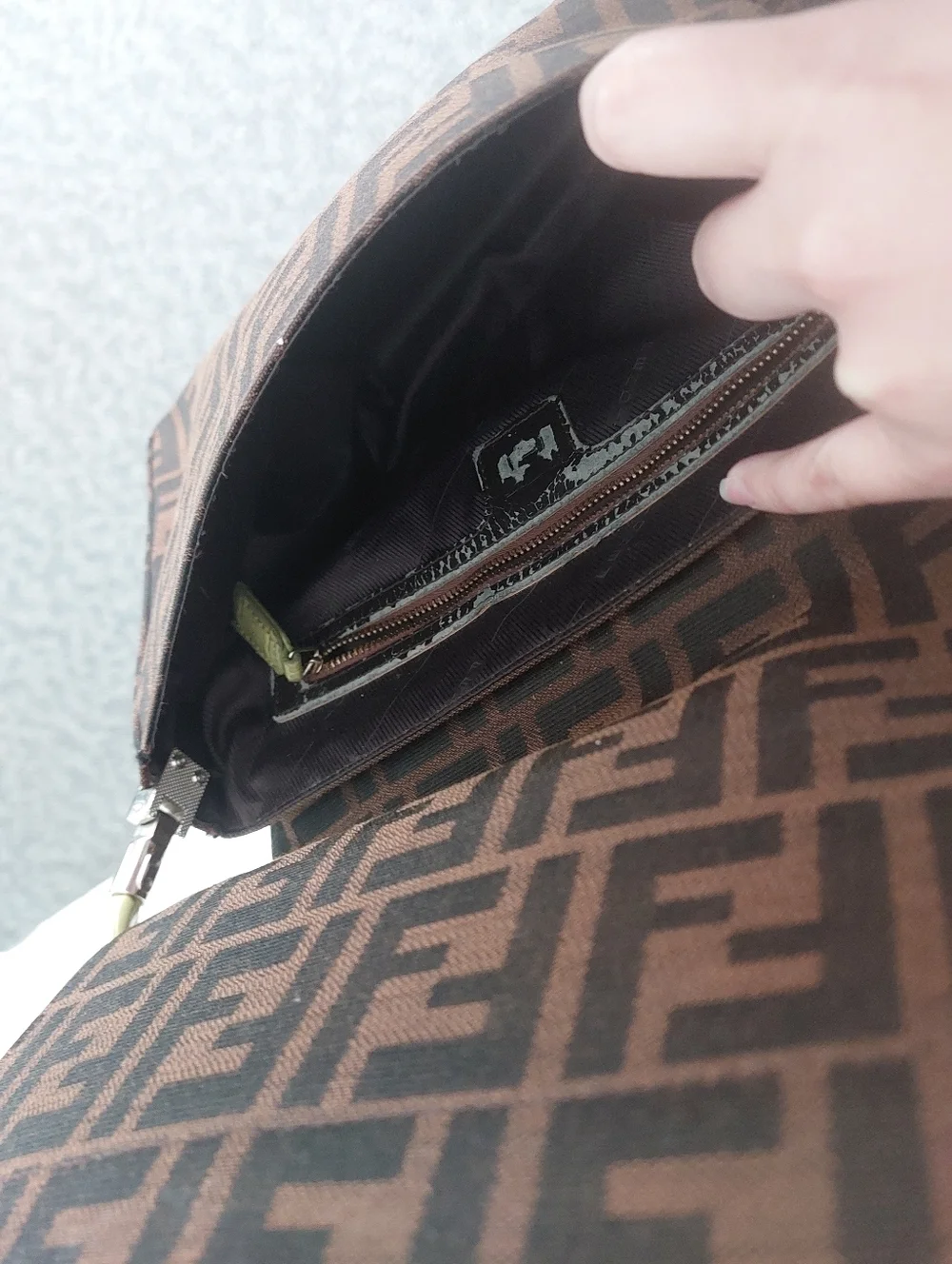 Brown Zucca Monogram Flap Baguette Bag - Picture 6 of 11